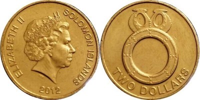 Insulele Solomon 2012 - 2 dollars UNC foto