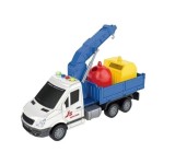 Jucarie camion de gunoi 29 cm cu 2 containere si macara