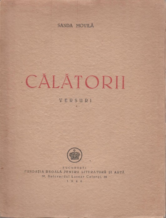 Sanda Movila - Calatorii. Versuri (editie princeps)