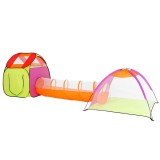 Loc de joaca 3 in 1 pentru copii, multifunctional, casuta, tunel si cort, 385x120x115cm, multicolor Household NewTrend