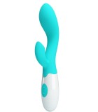 Vibrator Iepuras Brighty 30 Moduri Vibratii, Silicon, Verde/Alb 20 cm