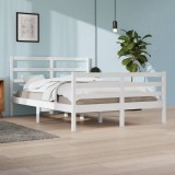 Cumpara ieftin Cadru de pat, alb, 160x200 cm, lemn masiv de pin