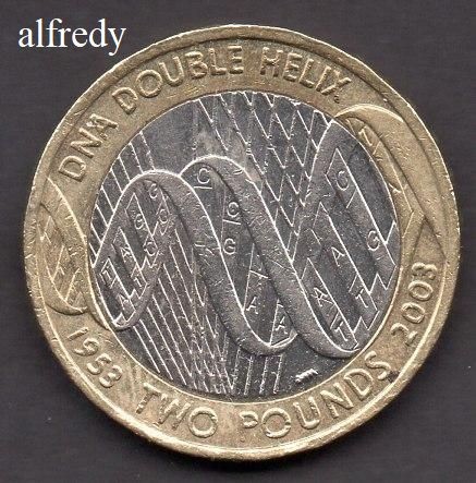 Anglia, Marea Britanie,2003 2 Pounds, Comemorativa, ADN, DNA