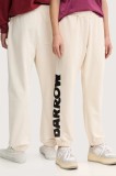 Barrow pantaloni de trening din bumbac culoarea bej, cu imprimeu, F5BWUAFP060
