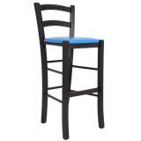 Scaun Paesana bar - cadru wenge - imitatie piele albastru - 21898