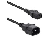 Cablu QOLTEC 3x1mm&sup2; IEC C13 - IEC C14, 1,5m, 10A, PVC Negru