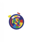 Puzzle circular din lemn Combinatii de culori 29 piese, Goki