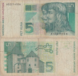 1993 (31 Octombrie), 5 Kuna (P-28a) - Croaţia