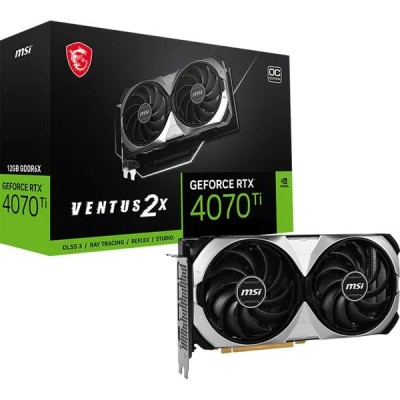 Placa video MSI GeForce&amp;reg; RTX&amp;trade; 4070Ti Ventus 2X 12G OC, PCIe 4.0, GDDR6X, 192 bit, DisplayPort, HDMI, Dual Fan foto