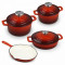 Set oale fonta masiva Xanten Premium Red, emailate 4 piese