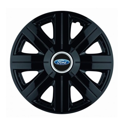 Set 4 Capace Roti, potrivite jantelor de R14, pentru Ford, model Cosmos Negru foto