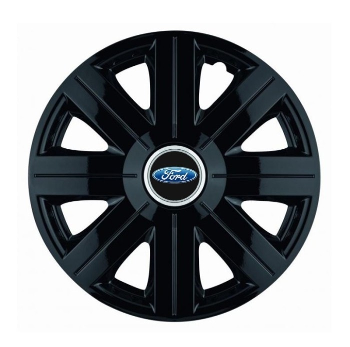 Set 4 Capace Roti, potrivite jantelor de R14, pentru Ford, model Cosmos Negru