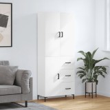 Dulap &icirc;nalt, alb, 69,5x34x180 cm, lemn compozit
