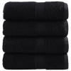 VidaXL Prosoape de baie premium SOLUND, 4 buc., negru, 30x30 cm, 600 g/m&sup2;