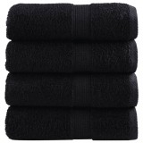 vidaXL Prosoape m&acirc;ini premium SOLUND 4 buc negru 30x30 cm 600 gsm