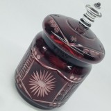 Bomboniera romaneasca cristal rosu rubin, veche, vintage