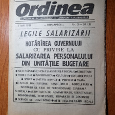 revista ordinea 5 mai 1991-legile salarizarii