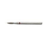 Bit diamant pentru cuticule, flacără, br&acirc;u roșu 243-018R