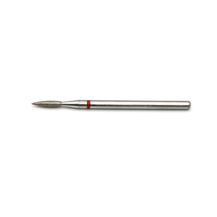Bit diamant pentru cuticule, flacără, br&acirc;u roșu 243-018R