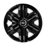 Set 4 capace roti Hubcaps fast black R15 Compatibil Cu Kia, Autohelix MSA