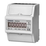 Contor Monofazic Digital Orno OR-WE-522 80A 230V Clasa 1 Montaj Sina DIN 3 Module LCD