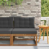vidaXL Sofa de mijloc Lemn Solid de Acacia Natural și Antracit 900534