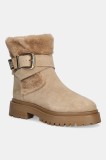 Steve Madden botine Lodge culoarea bej, cu toc plat, 11004980