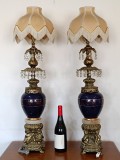 Superba Pereche de Lampi Franceze Sevres, Stil Empire, 92x26x16cm