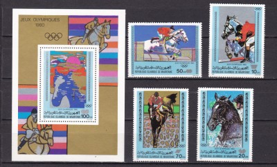 Mauritania 1980 sport Olimpiada MI 680-683 + bl.27 MNH ww100 foto