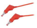 Cablu de conectare ST&Auml;UBLI 32A, Mufă Banană 4mm, 1m, Roșu, PVC, CAT II 600V