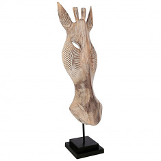 Obiect decorativ din lemn exotic cu tematica africana Zebra, XL