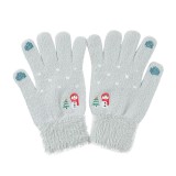 Manusi dama, marime 21cm - mink fur - blue, Oem