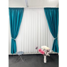 Draperie blackout pe textura de in, turcoaz