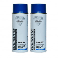 Pachet 2 x Vopsea Brilliante Spray Albastru Trafic RAL 5017 400 ml