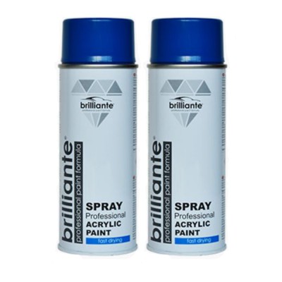 Pachet 2 x Vopsea Brilliante Spray Albastru Trafic RAL 5017 400 ml foto