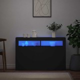 vidaXL Servantă cu lumini LED,negru , 115,5x30x75 cm 804338