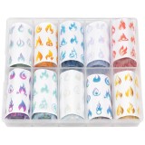 Cumpara ieftin Set Folii Transfer LUXORISE #53 Burning Effect, 10 buc, LUXORISE Nail Art