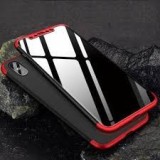 Husa Apple iPhone X Full Body 360 3in1 Negru Rosu Protectie Completa Anti Soc Zgarieturi Carcasa