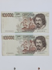 bancnota 100000 lire 1983 italia - 130 lei buc.