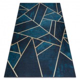 ANDRE 1173 covor lavabil mozaic, geometric anti-alunecare - turcoaz / aur , 120x170 cm