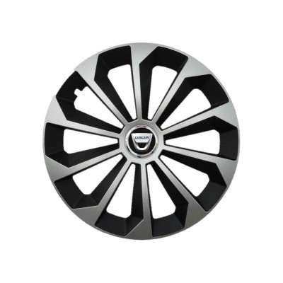 Set 4 Capace Roti 15 inchi (R15) Fame Gri-Negru, Compatibile Cu Dacia foto