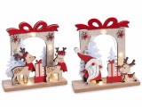 Cumpara ieftin Set 2 decoratiuni Craciun lemn cu led cm 18 x 6 x 18 H