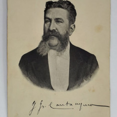 PRINTUL GHEORGHE GRIGORE CANTACUZINO - NABABUL , 1832 - 1913 ,FOTOGRAFIE FORMAT CARTE POSTALA , SEMNATURA REPRODUSA , SFARSITUL SEC. XIX