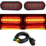 2 x LED Lumini Spate Dynamic Intermitente cu Cablu Pentru Camion Remorca 12v 24v E9