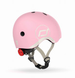 Casca de protectie pentru copii, sistem de reglare magnetic cu led, XXS-S, 45-51 cm, 1 an+, Rose, Scoot Ride, Scoot And Ride