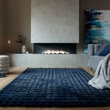 Cumpara ieftin Covor Waffle Faux Fur NAVY 80X150 cm, Flair Rugs
