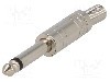 Conector jack, Jack 6,3mm, 2 contacte, tata, {{Producator}} -