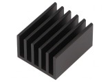 Radiator Extrudat cu Aripioare Negru 25x21x14mm