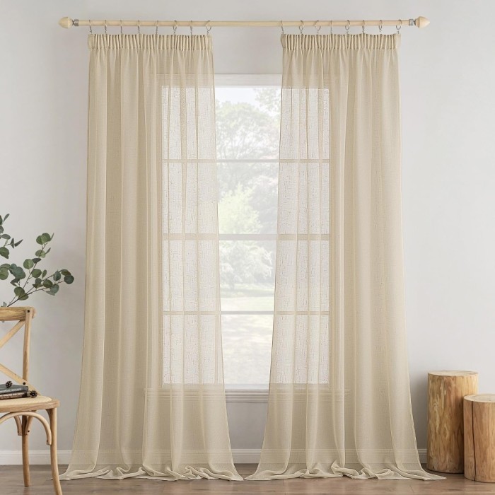 Set 2 Bucati Draperie, 140 X 245 Cm, Bej - CN