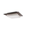 Plafoniera Erste Andra Wenge, 2xE27, 60W, MDF+Metal, 350x80mm, Abajur Sticla Alba, Corp Iluminat Interior